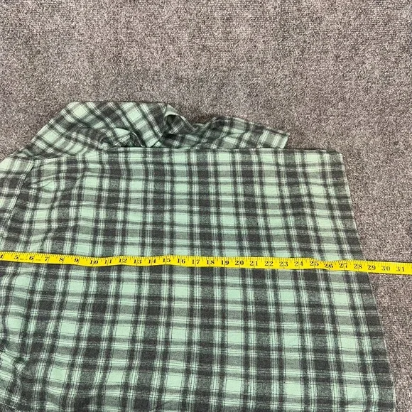 Patagonia Mens S LS Green Plaid Organic Cotton Midweight Fjord Flannel Shirt NWT